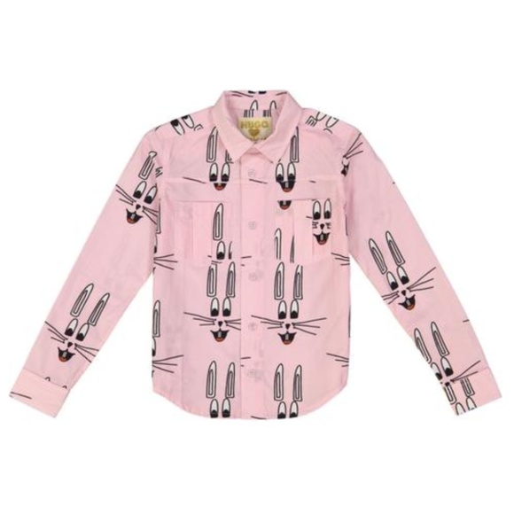 hugo loves tiki Other - Hugo Loves Tiki Pink Bunny COLLARED SHIRT